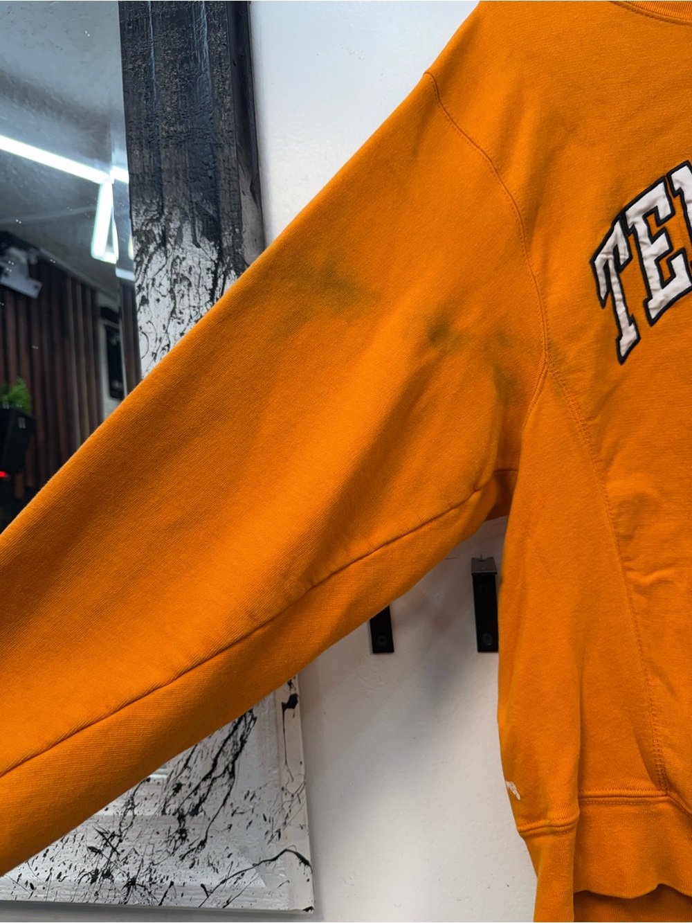 Tennessee University Orange Crewneck distressed Sweatshirt with Shield Logo image 5